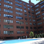 Rear View of building with pool at Bella Vista, Elizabeth, NJ